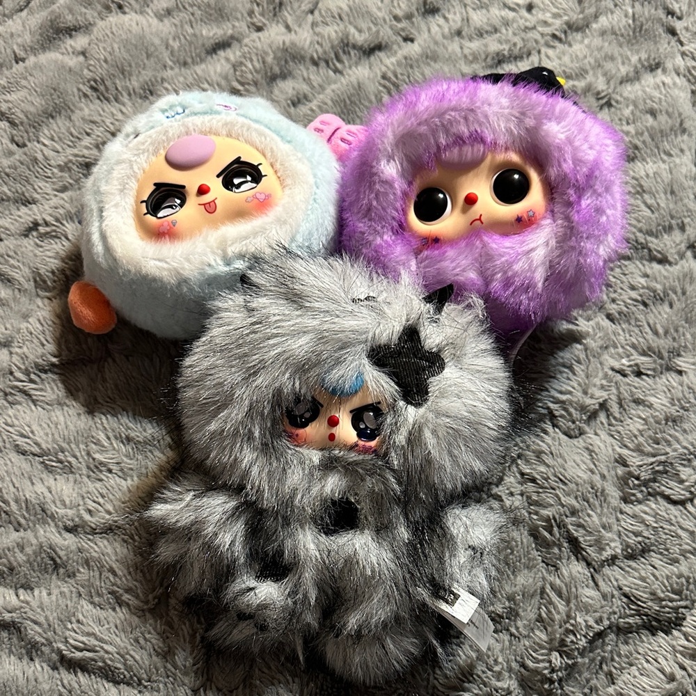Lot of three baby three plush bag charms